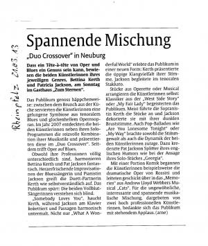 "Spannende Mischung" - Duo Crossover in Neuburg